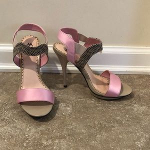 Madison by Shoedazzle Pink Snakeskin Heels